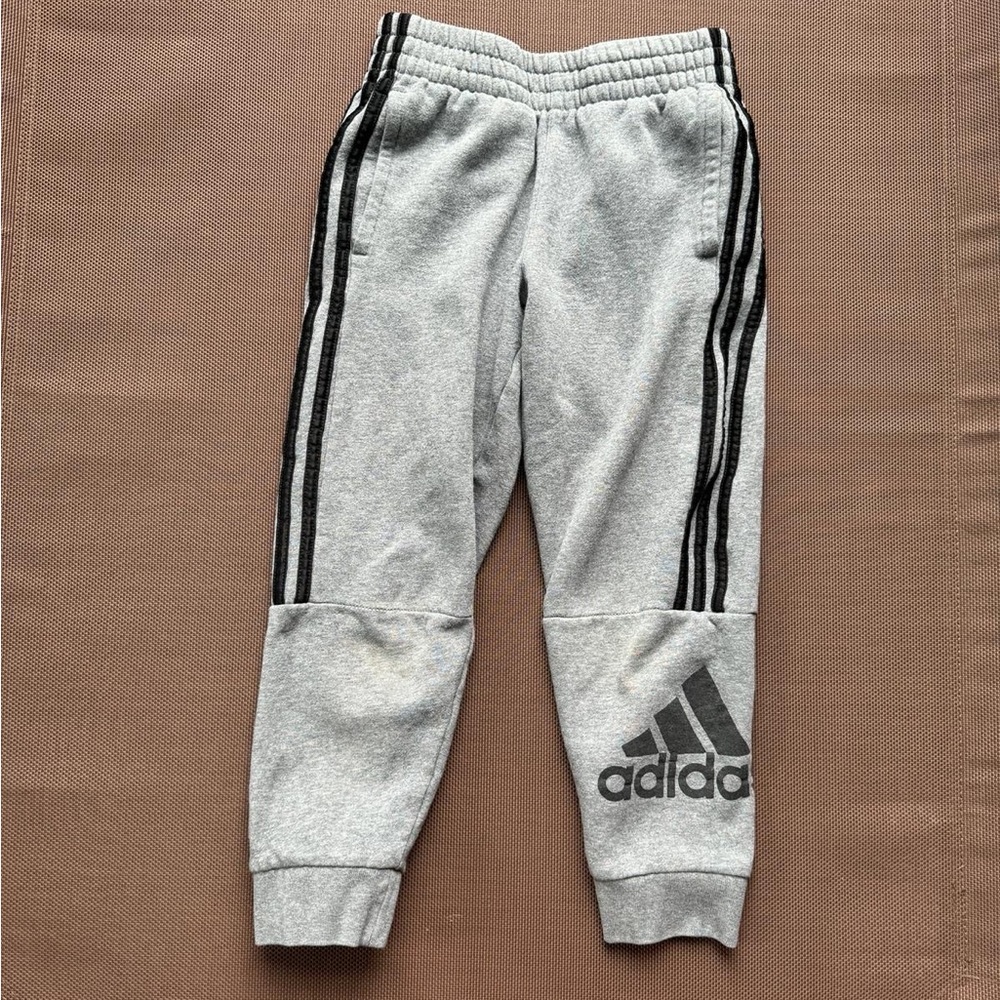 Gray adidas joggers boys 8